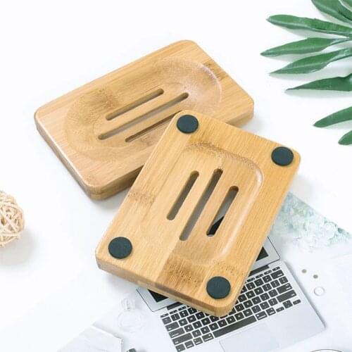 Soap Dish Wooden Bathroom Tray Holder Storage Soap Rack Plate Drain Box Container Durable Portable Bath Shower Plate baño
