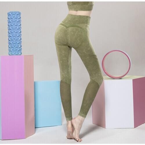 European And American New Seamless Yoga Pants Womens High Elastic Large Camouflage Sports Tights High Waist Capris Fitness Pant