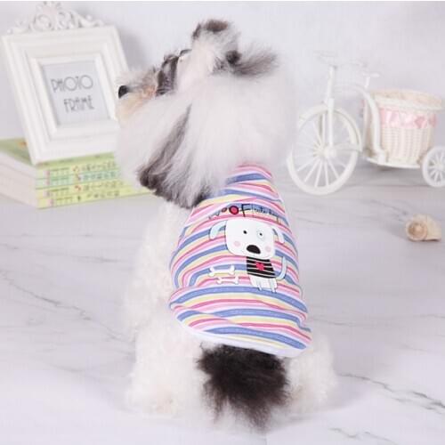 Summer Pet Cute Stripe T-shirt Vest Puppy Cats Soft Cotton Short Vest For Chihuahua France Bulldog Pet Thin Vest Shirts Clothes