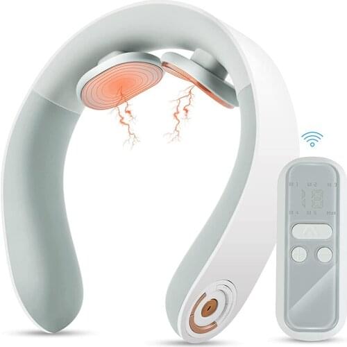 Deep Tissue Neck Massager with Heating Function,Pain Relief,Intelligent Wireless Portable 3D Muscle Massager for Home,Office,Car