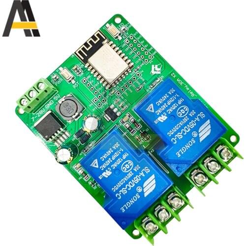 ESP8266 ESP-12F 2 Way Channel WiFi Relay Module Things DC 7-80/5V 30A IOT Smart Home Remote Control Switch Wireless Module Phone