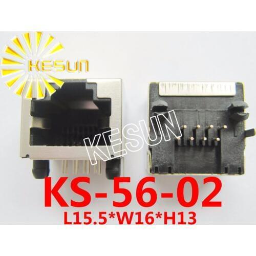 FREE SHIPPING 20PCS x RJ45 56 without LED 8P8C 8Pin Metal PCB Right Angle Board Jack Modular Female Network Socket Connector