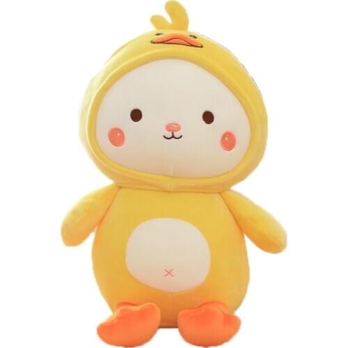 Cartoon yellow duck plush toy bed with you sleeping pillow