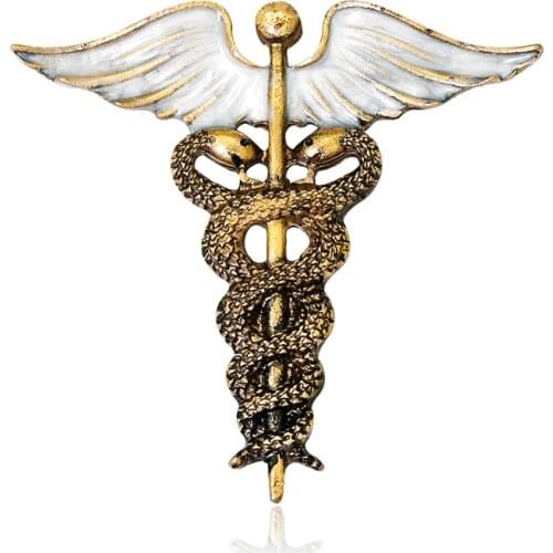 Retro Angel Wings Mens Badge Brooch Pin Snake Animal Shape Brooches Lapel Medal Shirt Collar Doctor Clothing Fashion Access