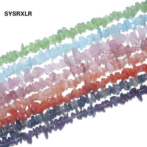 Wholesale Irregular Gravel Shape 5-8 MM Natural Crystal Aquamarines Amethysts Beads For Jewelry Making DIY Bracelet Necklace
