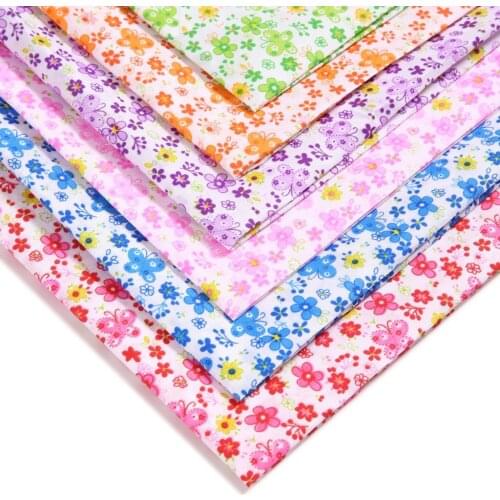 Butterfly Pastoral Floral Sewing Fabric By The Meter Womens Dress Material DIY Handmade Cloth 100*150cm