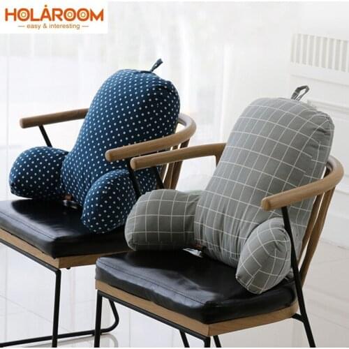Geometric Plaid Printed Pillow For Home Office Sofa Bedside Waist Back Support Cushions Backrest Backs Rest Pain Relief Pillows