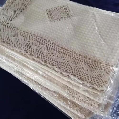 Hand-embroidered lace rectangular European-style tablecloth decoration dust-proof table cloth lace lace crocheted Tuscany 90*90c