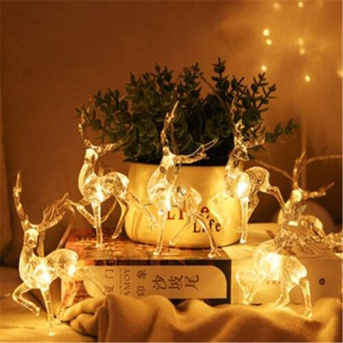 Christmas LED Sika Deer Lantern String Battery Box Christmas Elk Garden Family Party Decoration Small Lantern