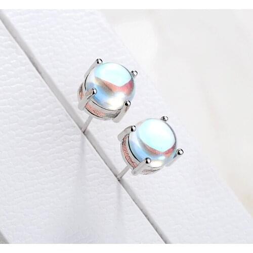 MENGYI Trendy Minimalist 9 2 5 Silvery Set Of Earring 6/8/10mm Natural Stone Stud Earrings Womens Daily Wear Best Jewelry Gifts