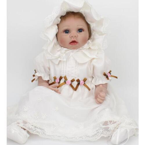 55 cm silicone reborn babies Handmade Lifelike Baby Silicone Vinyl Boy Girl Reborn Toddler Newborn Dolls Soft Silicone Girl