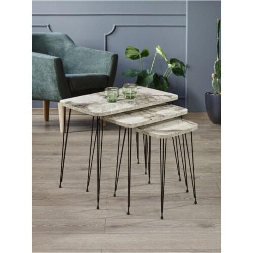 Modern Zigon coffee table pcs set White Marble Pattern coffee tables table basse furniture living room table