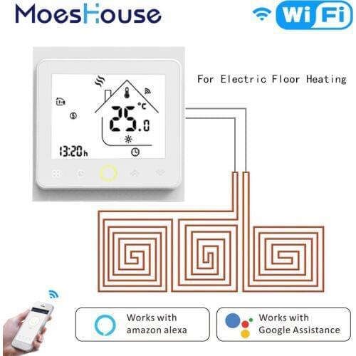 Thermostat WiFi Temperature Controller Smart Life APP Distance Control for Electric Heating Works with Alexa Google Home 16A