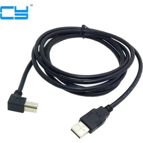 USB 2.0 A Male to B Male Cable Left Angled 90 Degree for Printer Scanner Hard Disk 200cm 2m