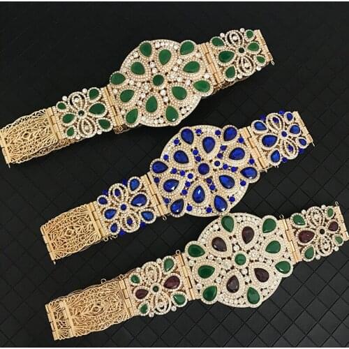 Vintage luxury metal belt handmade Rhinestone wide waist chain wedding dress belts for women luxury designer brand jewelry