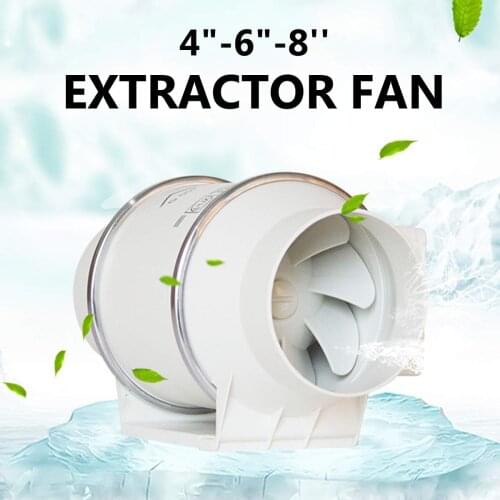 4 6 8 inch Exhaust Fans Home Silent Inline Pipe Duct Fan Bathroom Extractor Ventilation Kitchen Toilet Wall Air Clean Ventilator