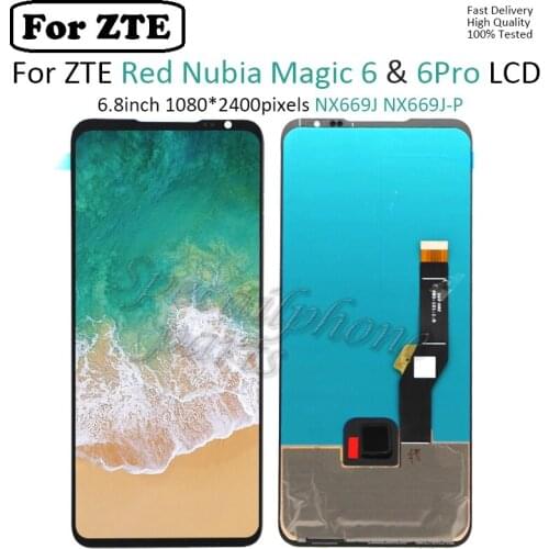 6.8" LCD For ZTE nubia Magic 6 Display Screen Touch panel Sereen Digitizer Assembly Tested For zte magic 6 NX669J pantalla