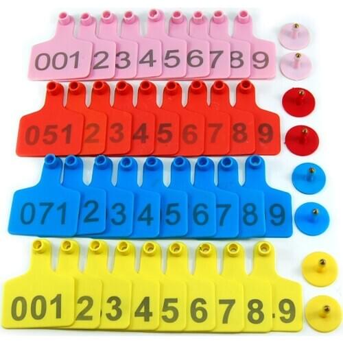 001-100 Number Livestock Ear Tags Farm Animal Earings Plastic TPU Identification Label for Goats Sheep Cattle Cows