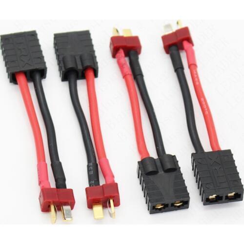 50 pcs/lot high quality Dean T Plug Male to TRX Female Conenctor with 14AWG 60MM Charge Cable for RC Model DZ0208