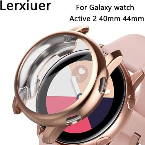 For Samsung galaxy watch active 2 40mm 44mm bumper full coverage soft TPU silicone Screen Protection cover Galaxy watch case