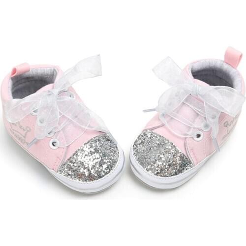 Baby Girl Fashion Shoes Autumn Winter Infant Toddler Kids Lace Up Princess Soft Sole Anti-Slip Sneaker Crib Shoes First Walker