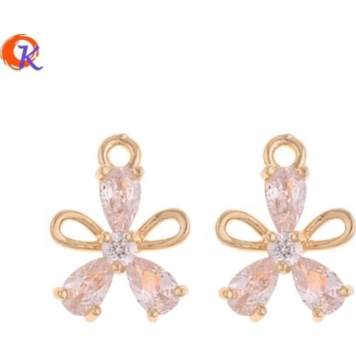 Cordial Design 40Pcs 10*14MM Jewelry Accessories/DIY Jewelry Making/CZ Pendant/Hand Made/Earrings Connectors/Earring Findings