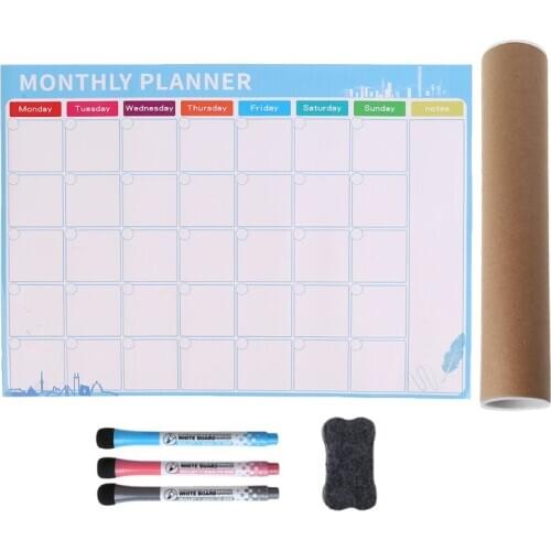 A3 Monthly Planner Magnetic Whiteboard Fridge Magnets Drawing Message Board Memo 1XCB