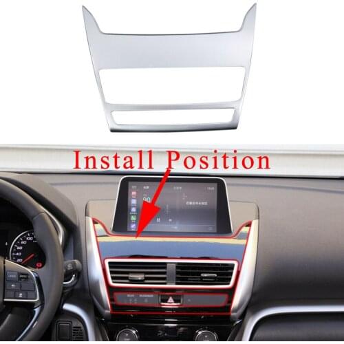 Car Chrome Center Dashboard Control Panel Navigation Frame Cover Fit For Mitsubishi Eclipse Cross 2018 2019 2020 Accessories