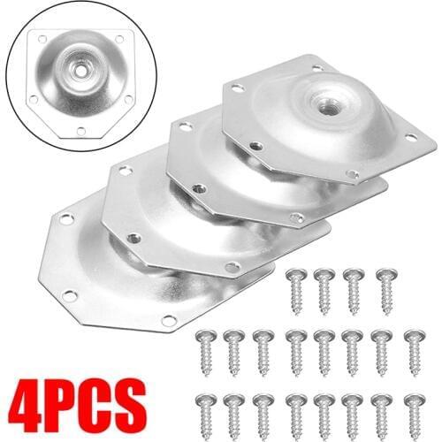 4Pcs Slope Table Feet Fixing Plate 6 Angled Sofa Legs Mounting Bracket Set With Screws Furniture Hardware Corner Brackets