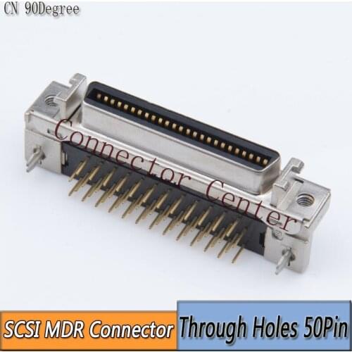 MDR SCSI Connector Pitch 1.27 50PIN Right Angle 90 Degree Compatible with 3M 10250-52A2