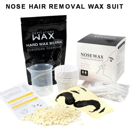 Nose Ear Hair Remover Removal Wax Kit Painless Mens Nasal Waxing Tool Set Plastic Waxing Sticks Nose Stickers