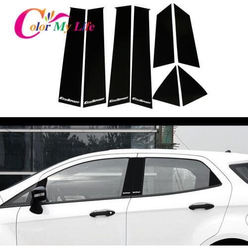 8 Pieces/Set Car Window Center Pillar Sticker Trim External Decoration Film Fit for Ford Ecosport 2012 - 2016 Accessories