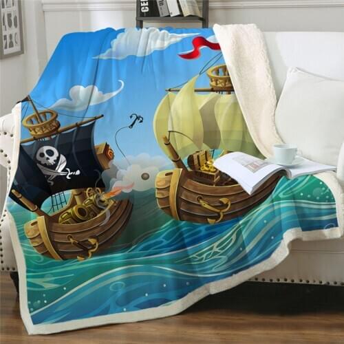 The latest pirate deck for the bed cartoon ship Sherpa wool deck nautical plush