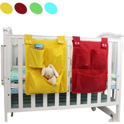 Cartoon Rooms Nursery Hanging Storage Bag Baby Cot Bed Crib Organizer Toy Diaper Pocket For Newborn Crib Bedding Set 45*35cm