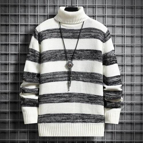 Autumn winter New Style Mens Long-sleeved Sweater high Neck Sweater Casual Mens Pullover