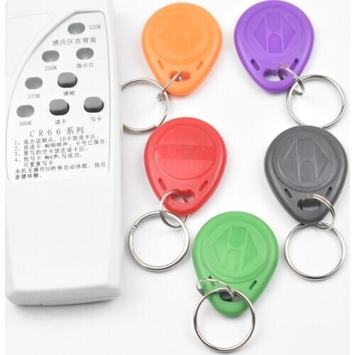 RFID Handheld Duplicator 125KHz ID Door Access Control Card Copier Writer 5pcs EM4305 T5577 Writable Cards Keyfob Reader Writer