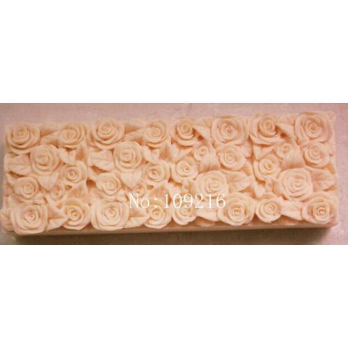 Wholesale!!1pcs Cutting Big Square Rose (zx88) Silicone Handmade Soap Mold Crafts DIY Mould
