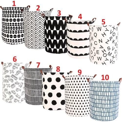 1PC Folding Laundry Basket Round Storage Bin Bag Large Hamper Collapsible Clothes Toy Basket Bucket Organizer Large Capacity