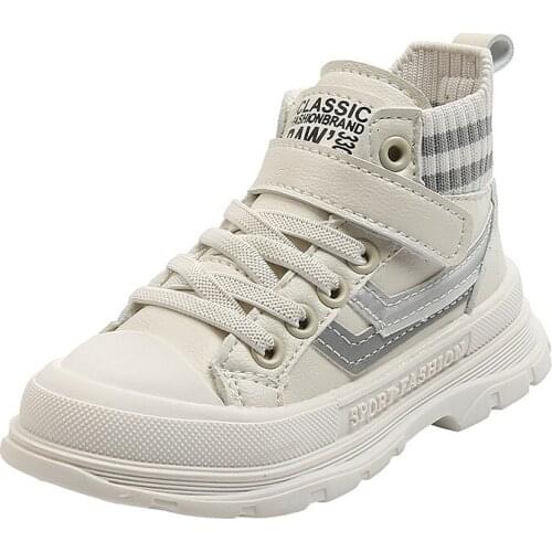 2021 girls sports shoes autumn and winter new childrens breathable casual shoes boys trendy high top fashion white shoes