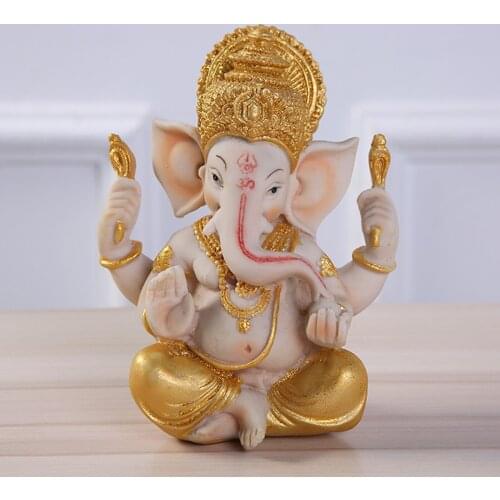 Ganesha Figurine Buddha Statue Porch Table Feng Shui Decor Crafts Ornaments