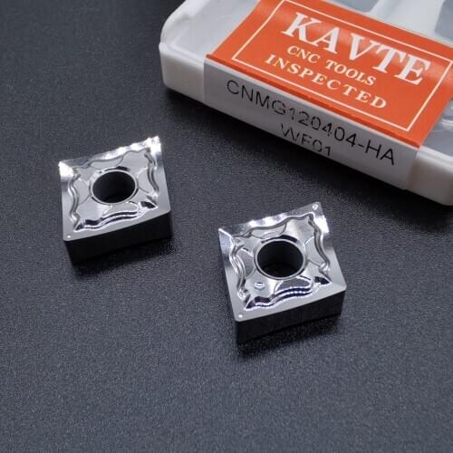 KAVTE 10pcs CNMG120402 CNMG120404-HA CNMG 120408 original Insert Aluminum Alloy Inserts CNC Carbide Insert Lathe Machining Tool