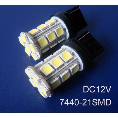 High quality 12V 4W T20 7440 Car Tail Light,Auto Led Turn Signal,W21W Reverse light DRL Bulb Rear Fog Lamp free shpping 2pcs/lot