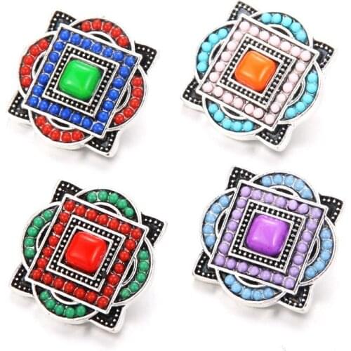 10pcs/lot Wholesale 4-color 18MM Snap Jewelry color charm Rhinestone Metal Snap Buttons Women Jewelry fashion Jewelry 6517