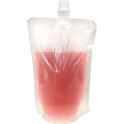 100 Pcs Stand-Up Plastic Drink Bag Spout Pouch For Beverage Liquid Juice Milk Coffee Nozzle Bag Beverage Mouth Bag