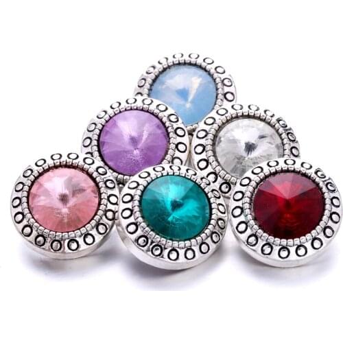 18mm Snap Buttons Jewelry Assorted Rhinestone Snap Buttons DIY Bracelet Necklace Ginger Charms Jewelry
