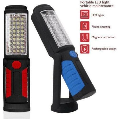 36+ 5 LED Magnetic USB Rechargeable Work Lamp Outdoor Camping Flashlight Car Repair Inspection Work Light with Hook
