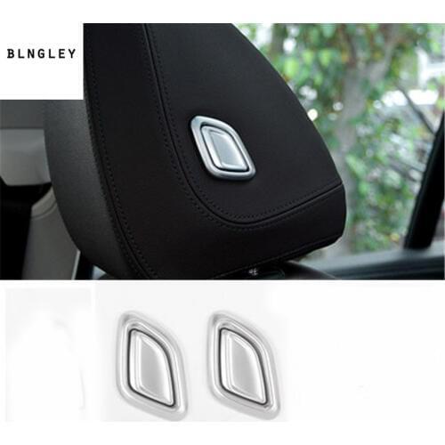 4pcs/lot ABS Carbon fiber grain Headrest control adjustment button decoration cover for 2019 2020 BMW G20 325 330 335