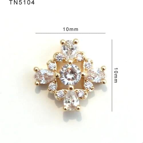 5pcs/lot TN5104 Luxury Alloy Zircon Nail Art Crystals jewelry Rhinestones nails accessories supplies nail art decorations charms