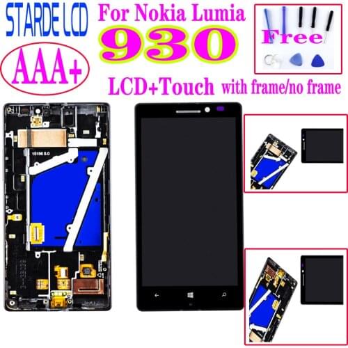 AAA+ LCD 5.0'' For Nokia Lumia 930 LCD Display +Touch Screen Digitizer Assembly With Frame
