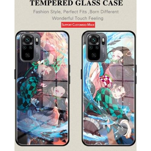 Anime Demon Slayer Phone Case For Xiao mi 8 9 10 10Pro 11 Redmi Note9 9Pro 10 10Pro POCO X3 Tempered Glass